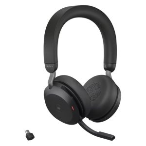 Jabra Evolve2 75 Certified for MS Teams Teams Bluetooth Headset with Link390 BT Adapter (USB-C) - Black