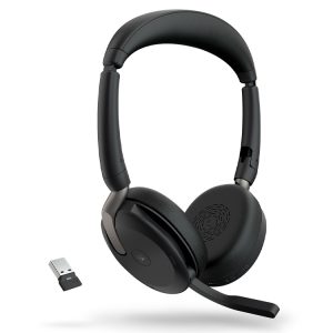 Jabra Evolve2 65 Flex Stereo UC-Certified Bluetooth Headset with USB Adapter
