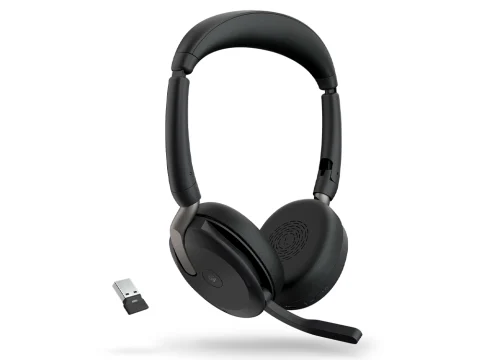 Jabra Evolve2 65 Flex Stereo UC-Certified Bluetooth Headset with USB Adapter