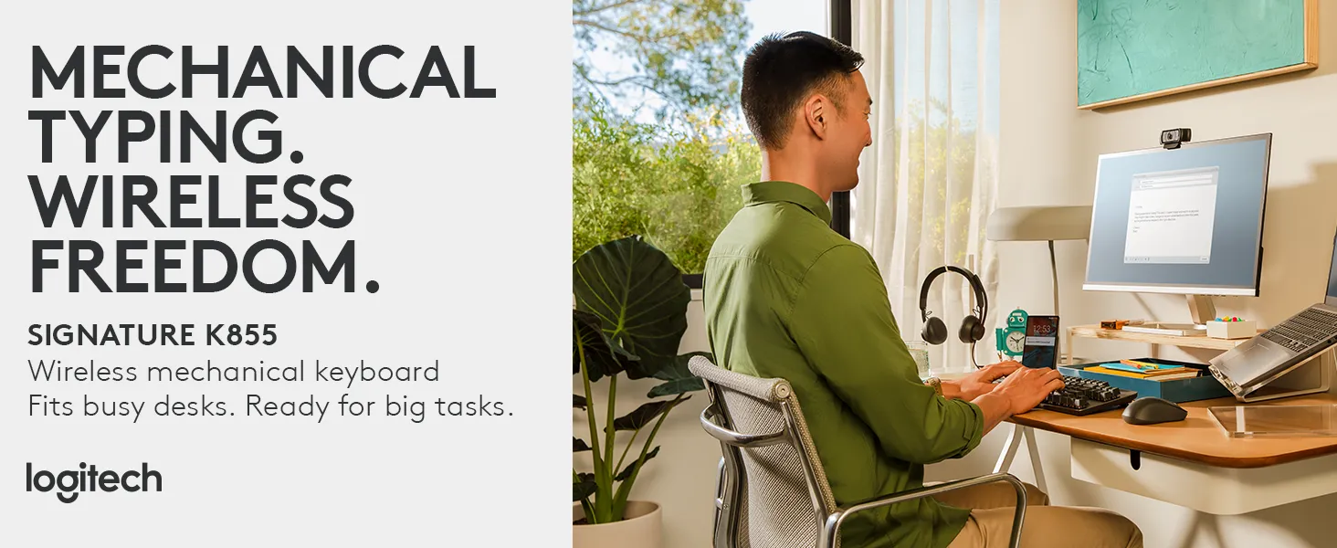 Logitech Signature K855 Wireless Mechanical TKL Keyboard - Graphite product details