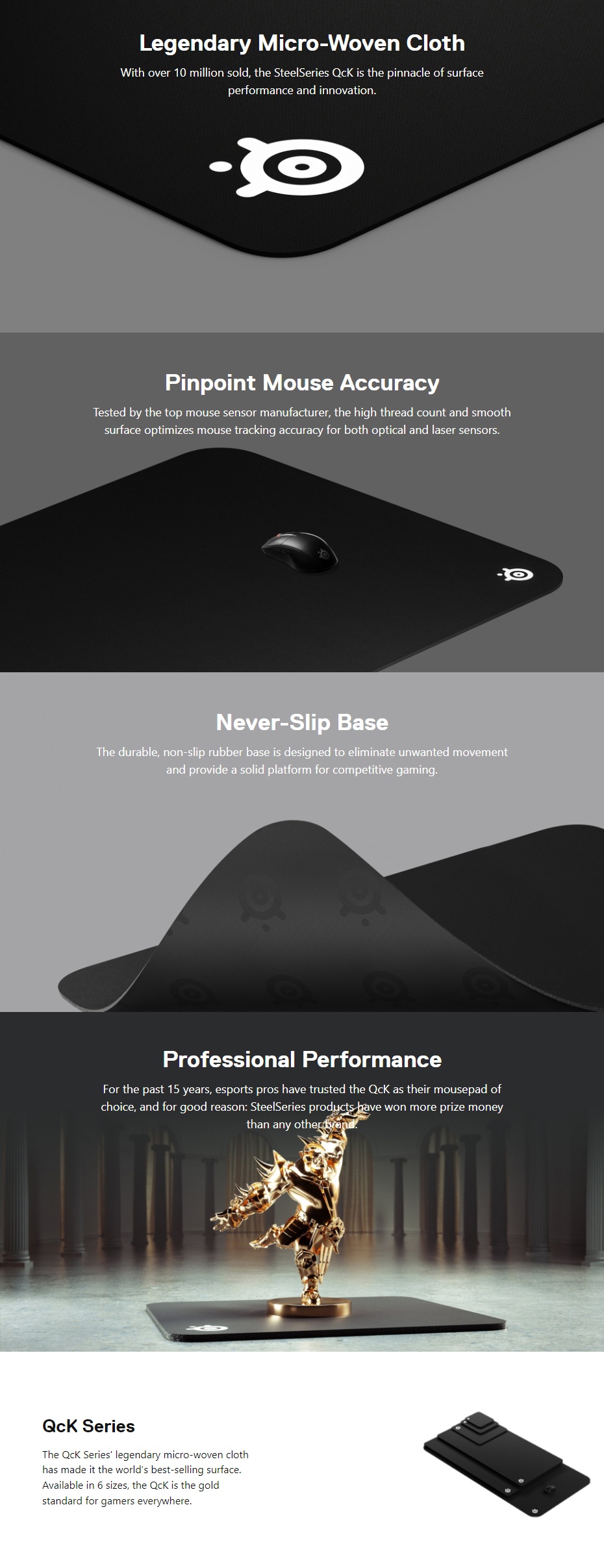 SteelSeries QCK Cloth Gaming Mousepad (320 x 270mm) product details