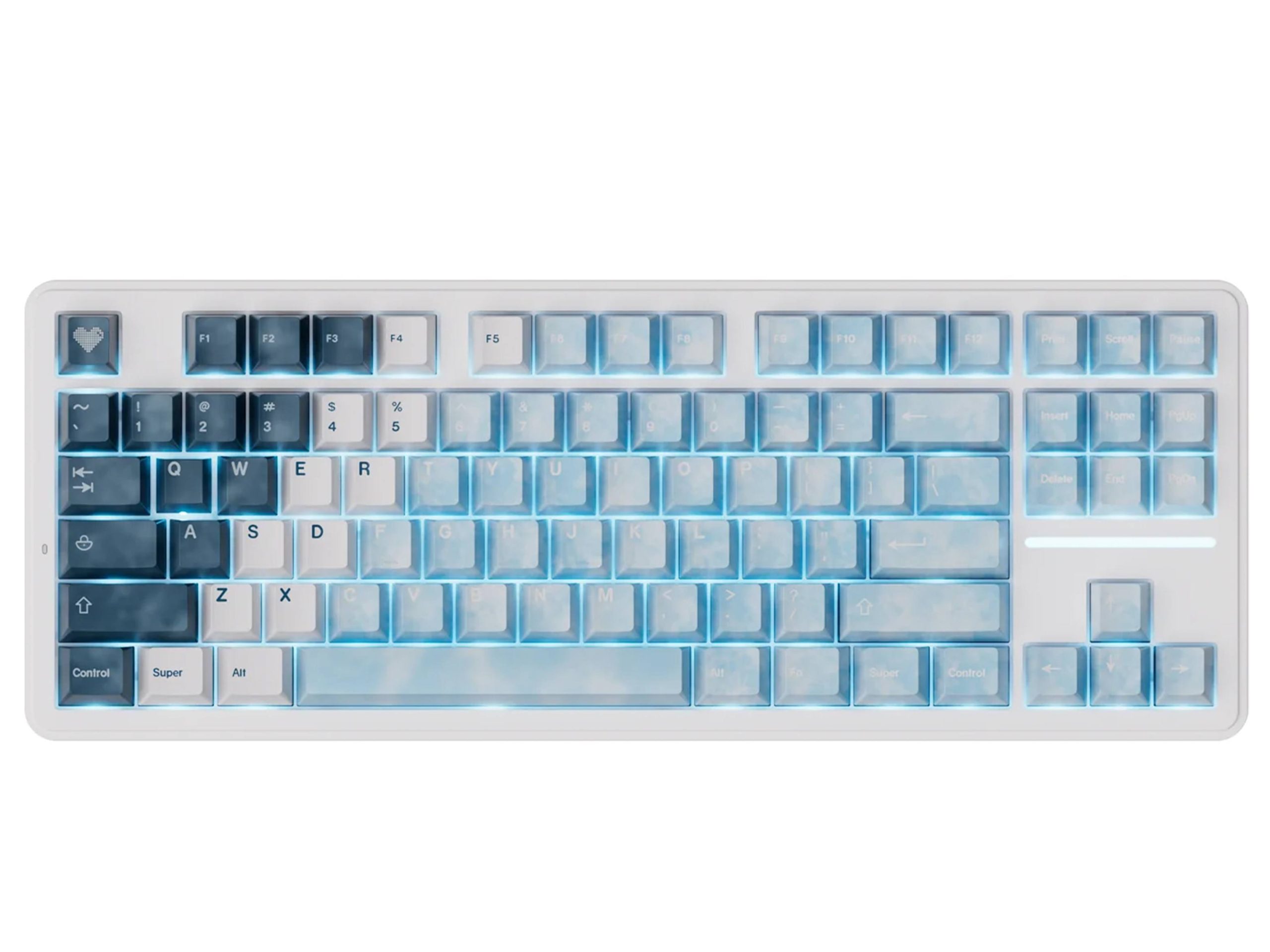 ATK A87 PRO Tri-mode Arctic Fox Switch Wireless Mechanical Gaming Keyboard - Arctic Snow