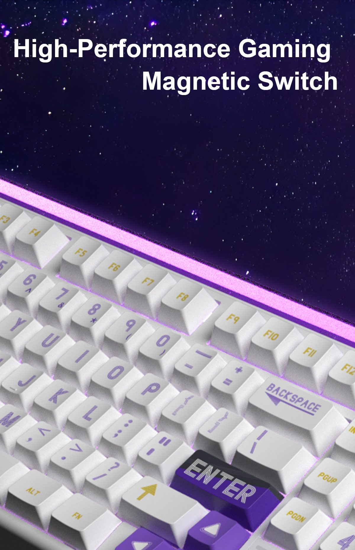 Aula Hero 99 Magnetic E-Sports Chun Magnetic Switch Gaming Keyboard - White & Blue product details