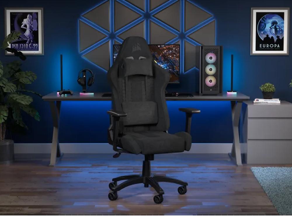 Corsair TC100 RELAXED Gaming Chair - Fabric Black/Black