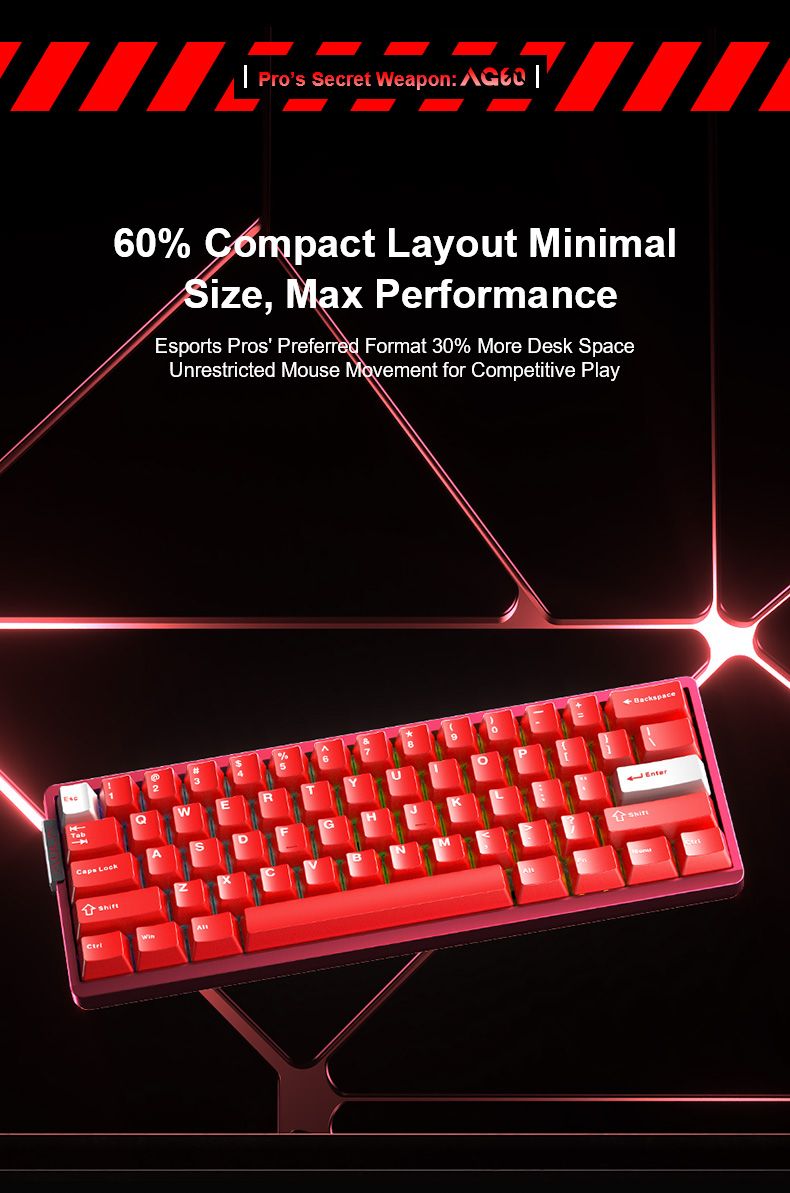 Aula AG60 Aluminum CNC Aluminum Body Aether Magnetic Switch Wired Keyboard - White & Red product details
