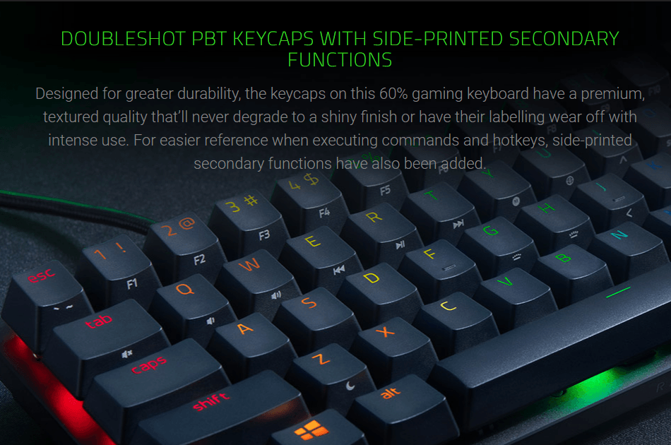 Razer Huntsman Mini 60% Opto-Mechanical Chroma Gaming Keyboard - Mercury Edition - Clicky Purple product details