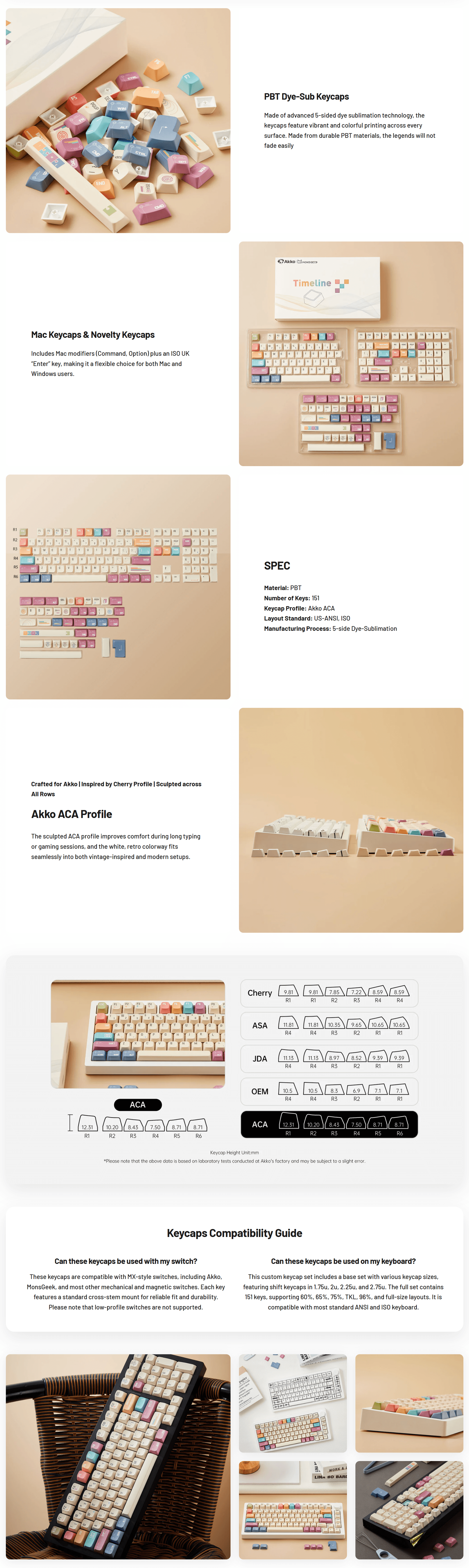 Akko Timeline Keycaps product details