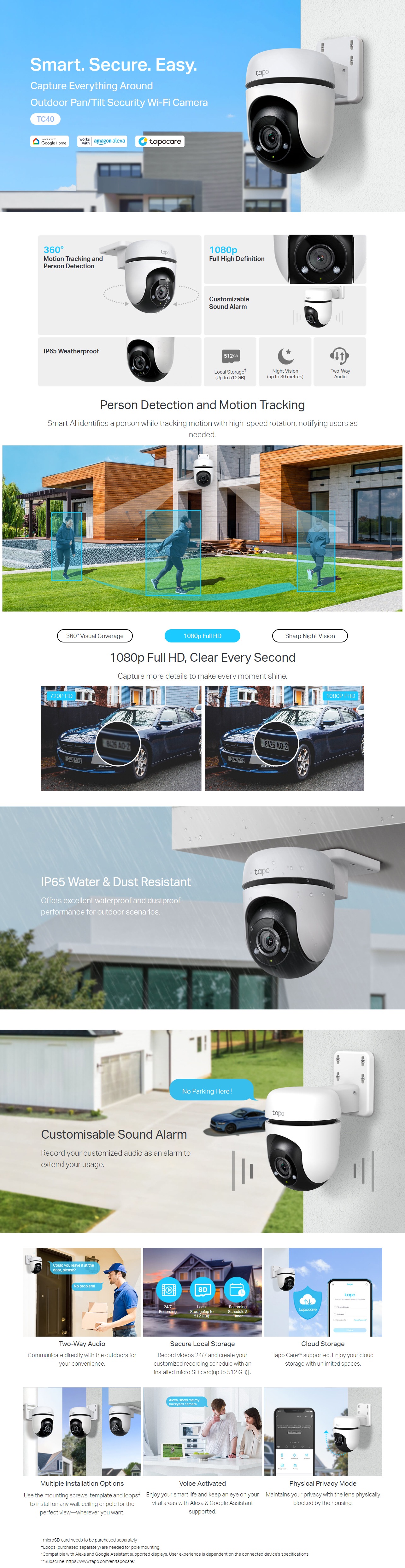 TP-Link TC40 Outdoor Pan/Tilt Security Wi-Fi Camera product details