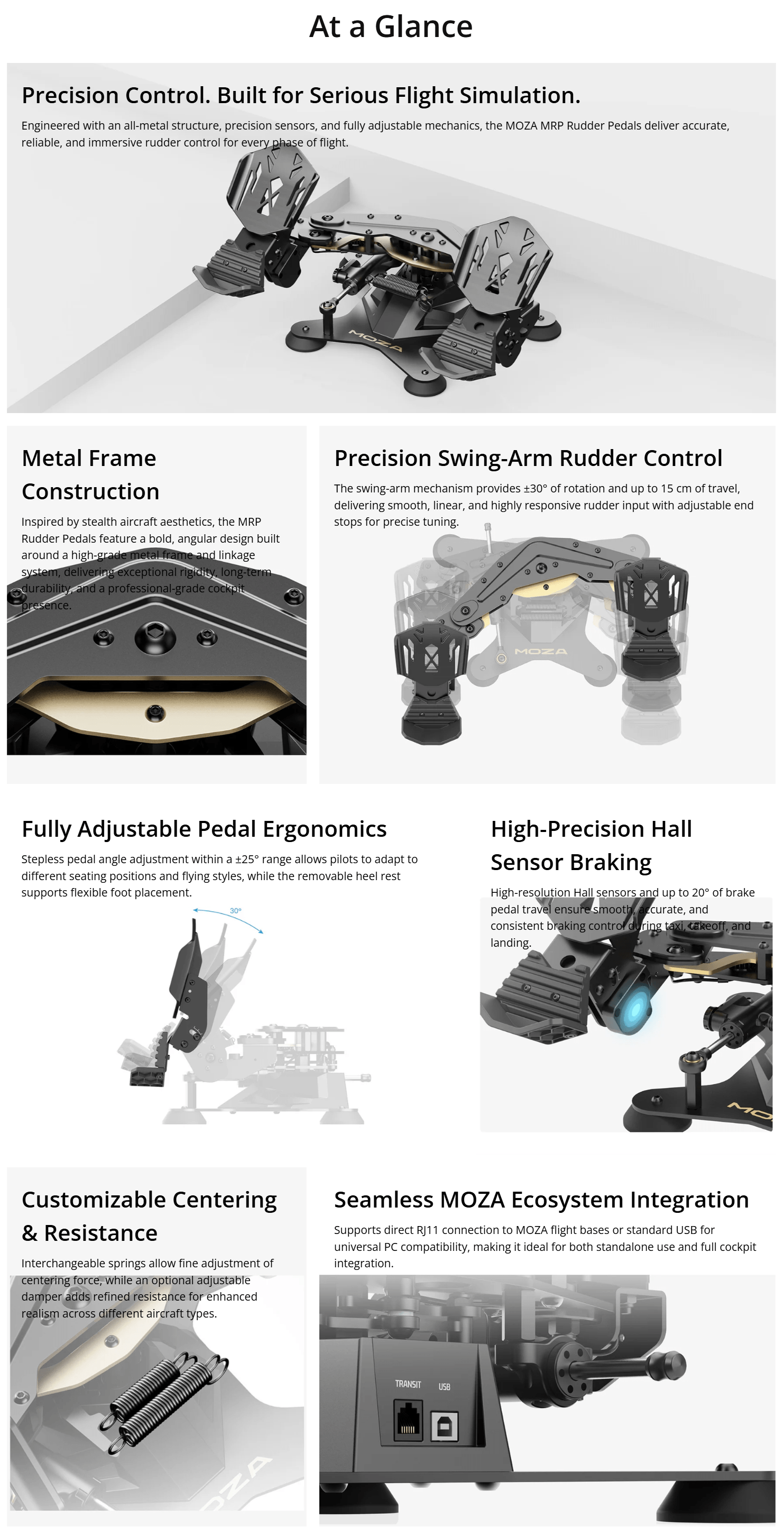 MOZA MRP Rudder Pedals product details