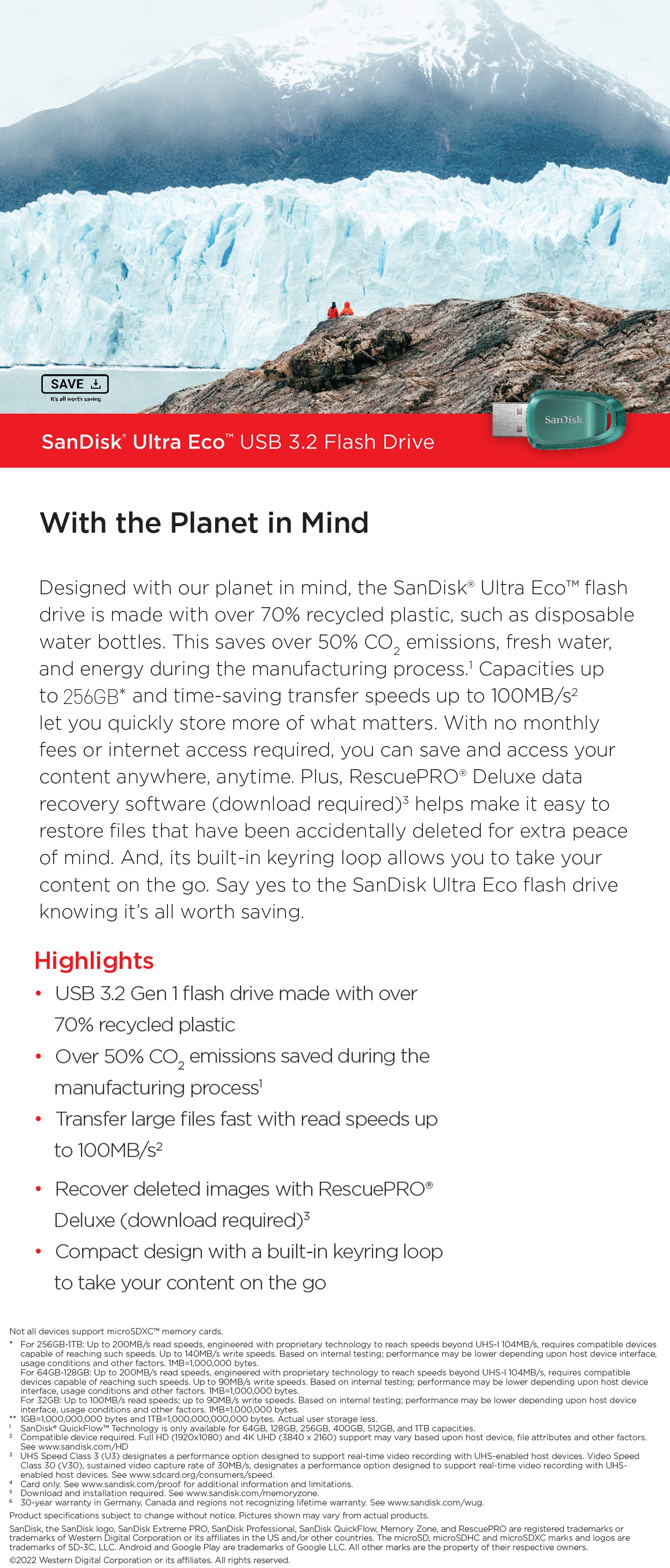 SanDisk Ultra Eco 256GB USB 3.2 Flash Drive product details