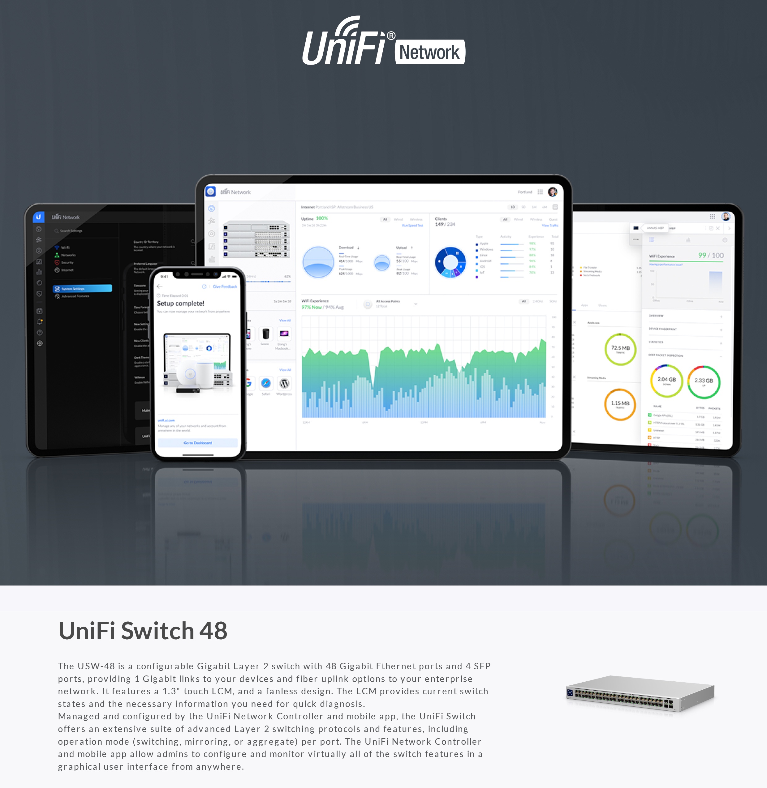 Ubiquiti USW-48 UniFi 48 port Managed Gigabit Layer2 Switch product details