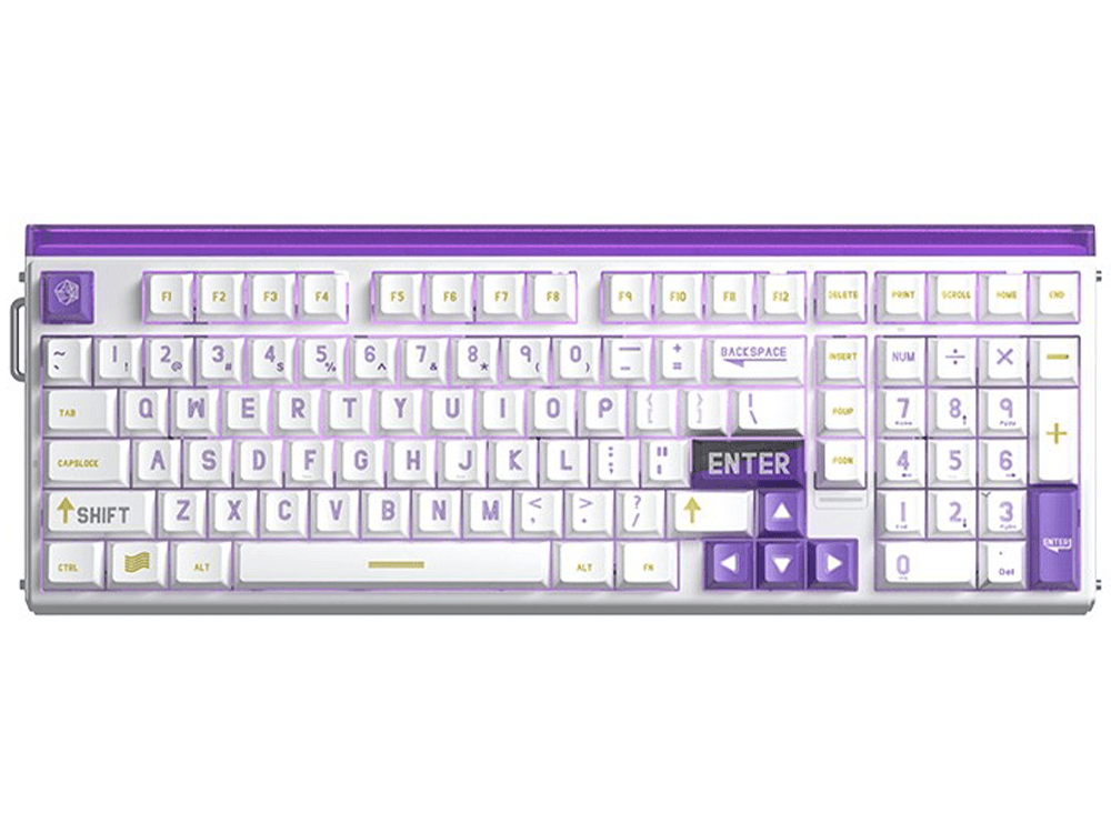 Aula Hero 99 Magnetic E-Sports Graywood Magnetic Switch Wired Gaming Keyboard - White & Purple
