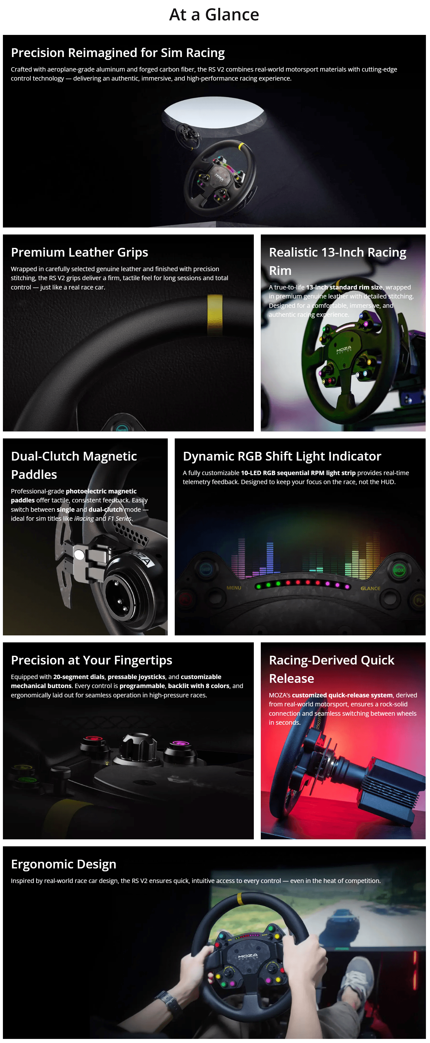 MOZA RS V2 Racing Steering Wheel product details