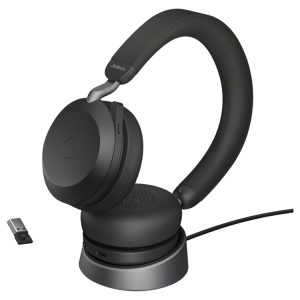 Jabra Evolve2 75 Stereo UC-Certified Bluetooth Headset with Charging Stand & USB-A Adapter