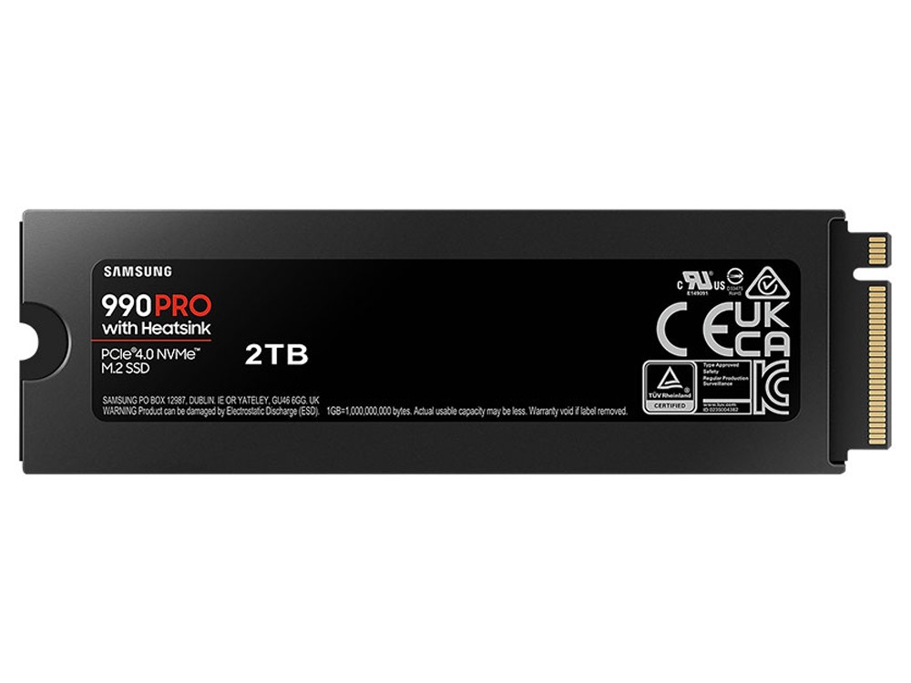 Samsung 990 PRO 2TB PCIe Gen4 NVMe M.2 SSD with Heatsink