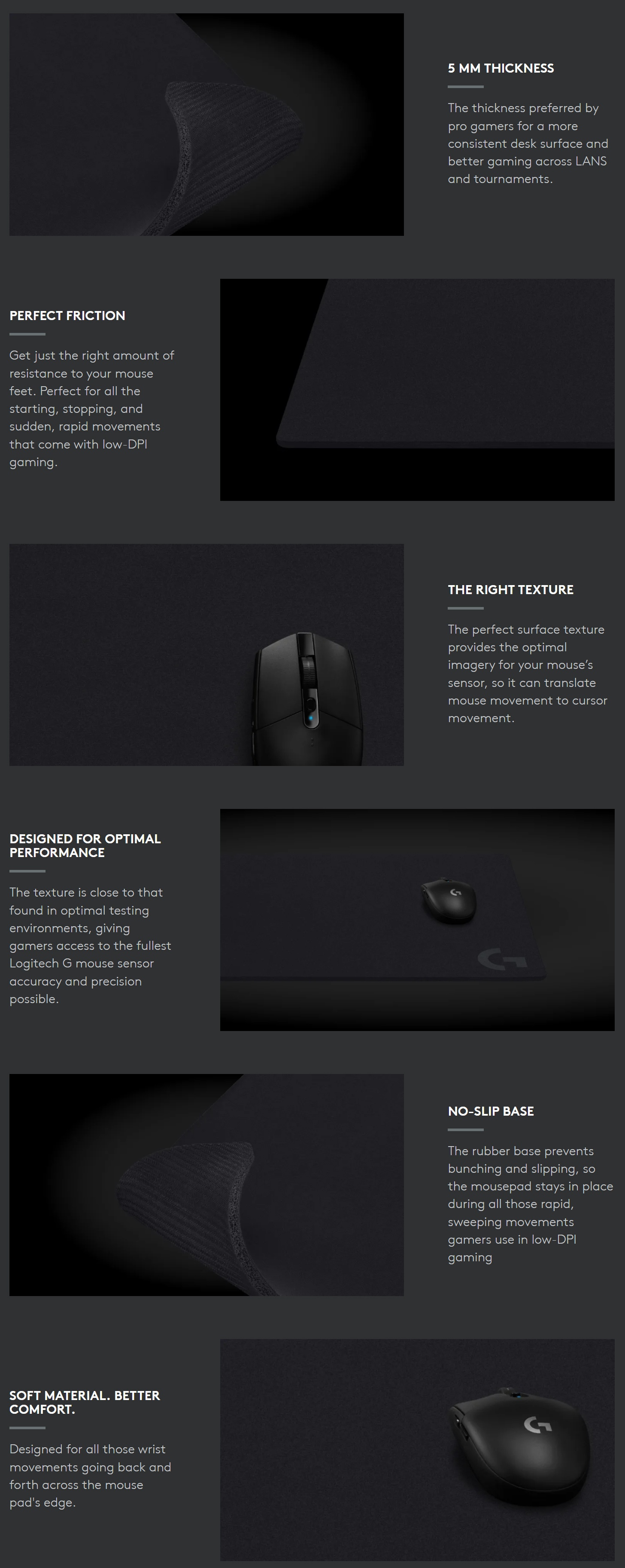 Logitech G740  Thick Cloth Gaming Mouse Pad - Large (460 x 400 mm) product details