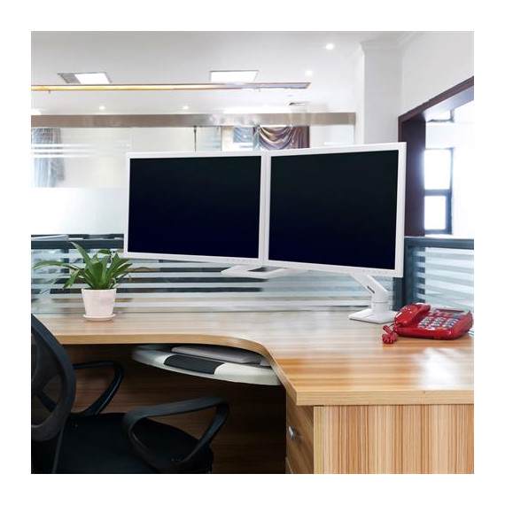 Ergotron HX DESK DUAL MONITOR ARM WHITE