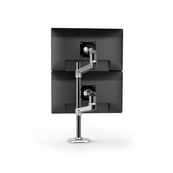 Ergotron LX Dual Stacking Arm, Tall Pole, Black Accents, Polished