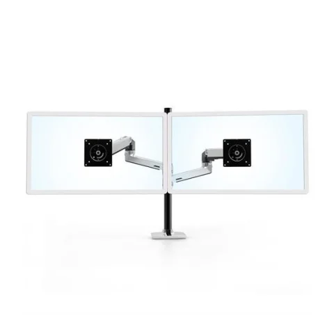 Ergotron LX Dual Stacking Arm, Tall Pole, Black Accents, Polished