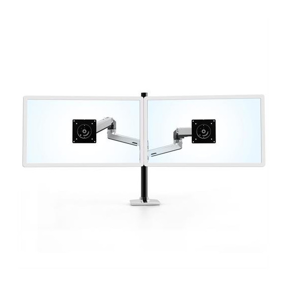 Ergotron LX Dual Stacking Arm, Tall Pole, Black Accents, Polished