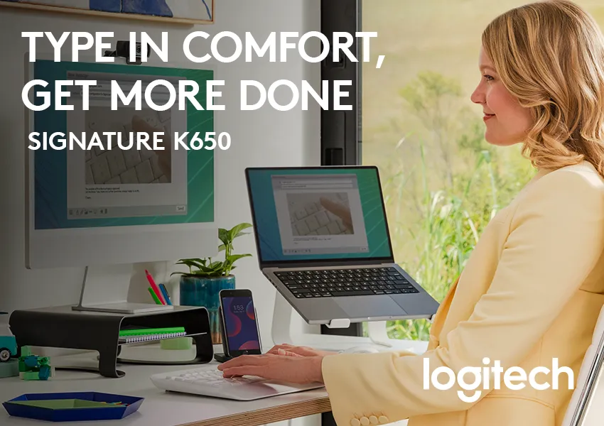 Logitech Signature K650 Wireless Keyboard with Palm-rest - Graphite product details