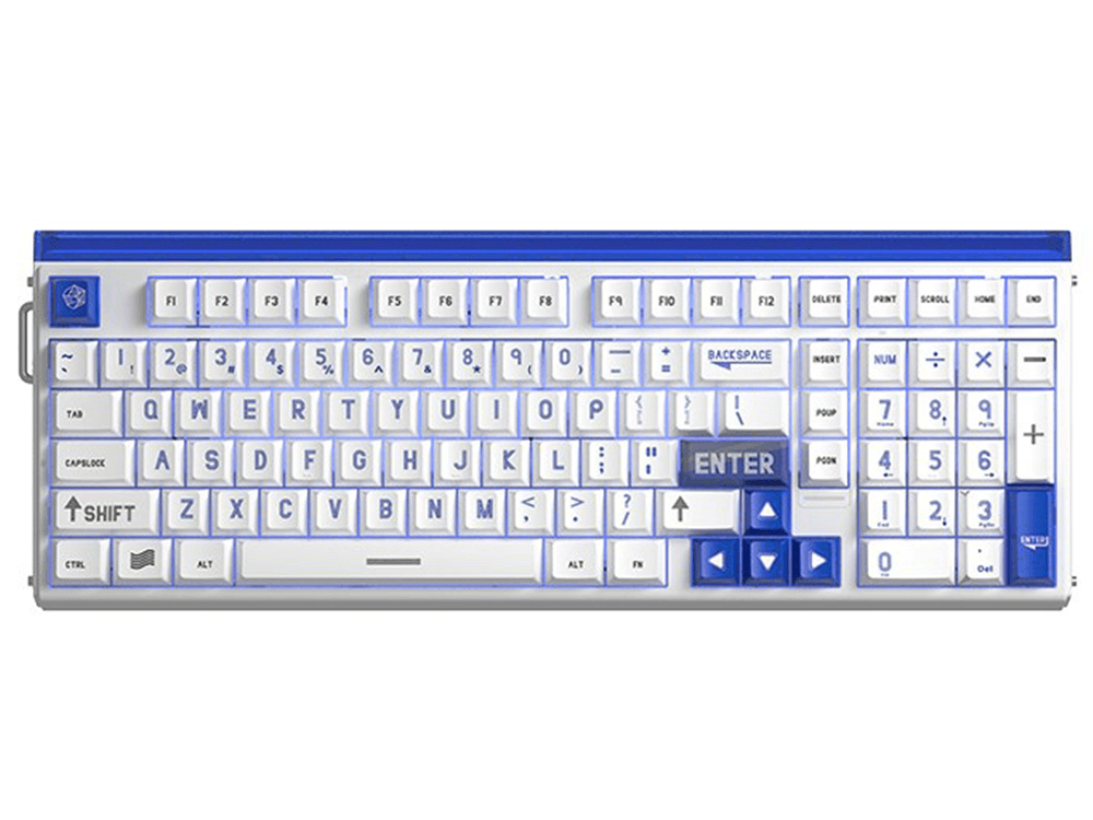 Aula Hero 99 Magnetic E-Sports Chun Magnetic Switch Gaming Keyboard - White & Blue