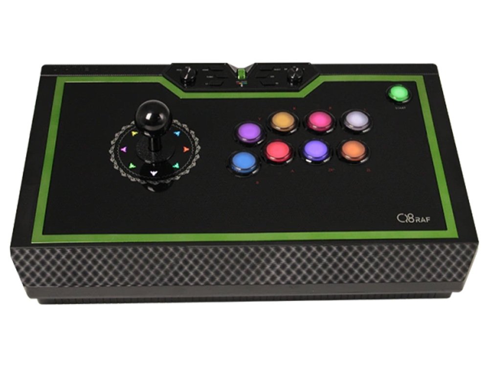 Qanba Q8 Silent Arcade Joystick Fighting Stick - Black/Green