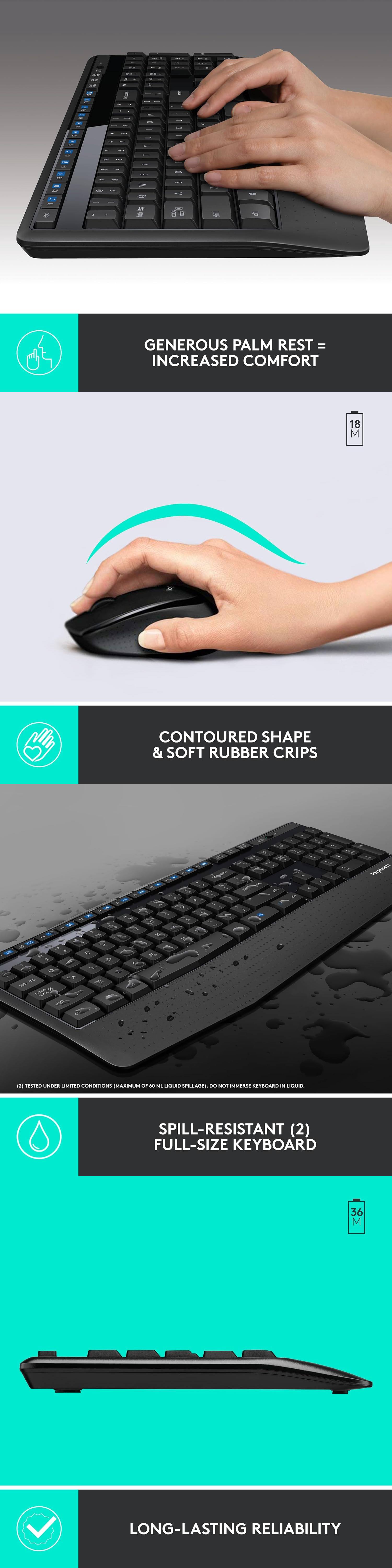 Logitech MK345 Wireless Keyboard and Mouse Combo - Black product details