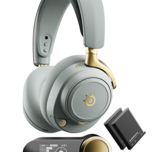SteelSeries Arctis Nova Elite Hi-Res Wireless Gaming Headset, Sage Gold