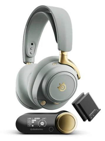 SteelSeries Arctis Nova Elite Hi-Res Wireless Gaming Headset, Sage Gold