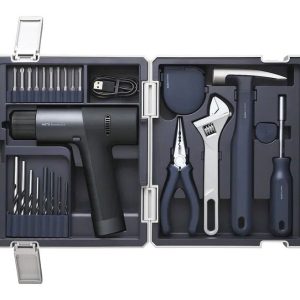 HOTO 40-Piece Household Tool Kit with Electric Screwdriver