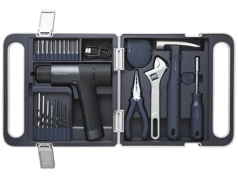 HOTO 40-Piece Household Tool Kit with Electric Screwdriver