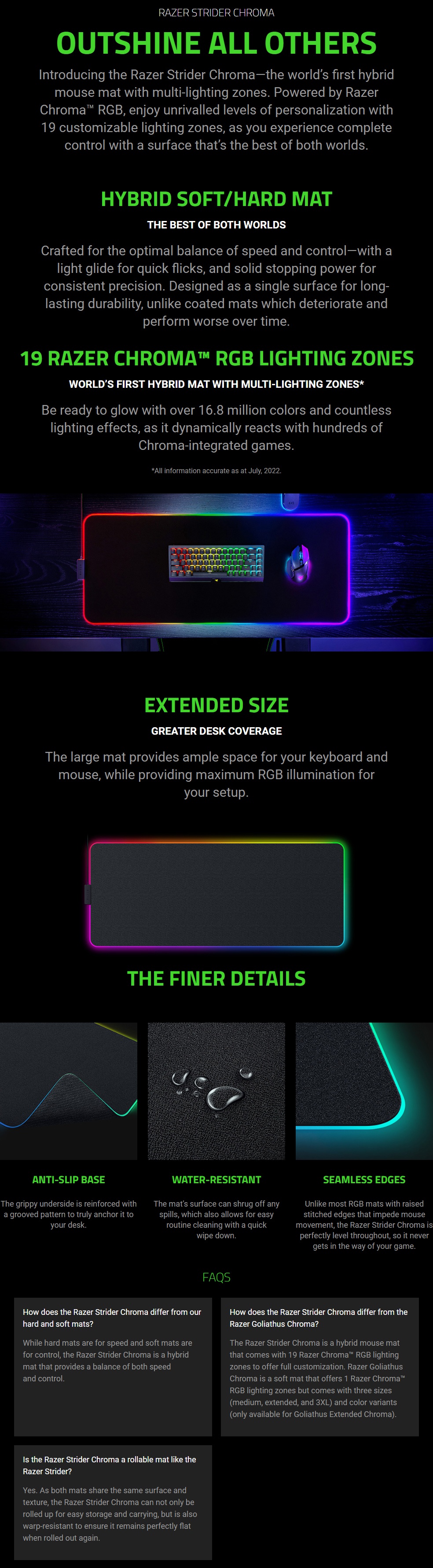Razer Strider Chroma Hybrid Mouse Mat with Razer Chroma RGB (900*370mm) product details
