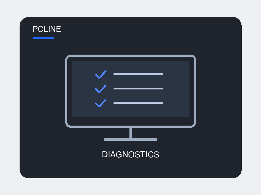 PCLINE Computer Diagnostic & Repair Assessment service illustration