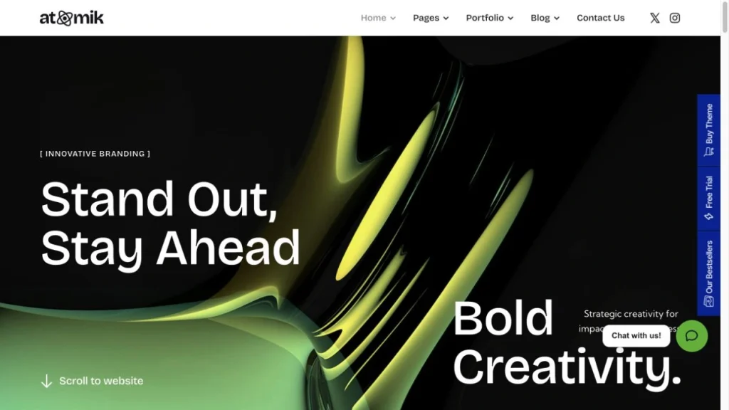 Atomik design studio official demo by AxiomThemes